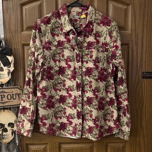 %100 Pima Cotton Floral Button Down